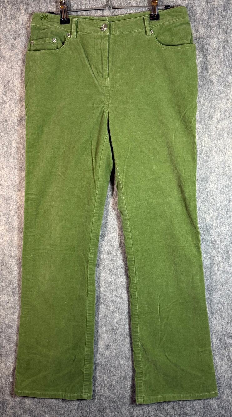 Lilly Pulitzer Green Corduroy Straight Leg 5-Pocket Pants Size 8 (30" Waist)